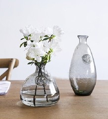 创意工场  吹制气泡玻璃花器 欧式创意玻璃花瓶 家居客厅插花摆件