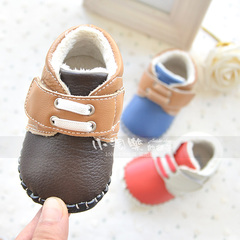 冬季男女宝宝棉鞋真皮加绒婴儿防滑软底学步鞋0-1-2岁小童雪地靴