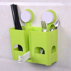 包邮创意挂式 厨房筷笼 吸盘筷子筒 三格沥水筷子架筷笼子餐具架