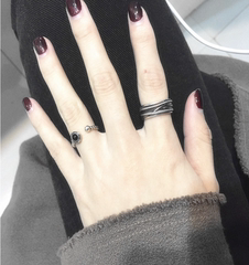 925泰银戒指韩国设计款复古多层缠绕食指开口潮人百搭个性女戒指