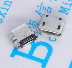 贴片带焊点 micro 5p母座 USB插座 扁口 USB母座  5脚贴片