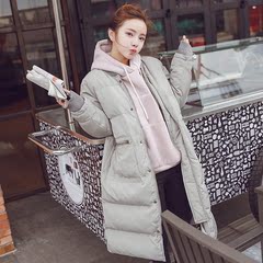 2016冬装新款韩版中长款修身显瘦棒球服棉衣女学生羽绒棉服面包服