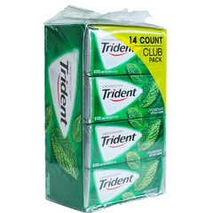 美国原装Trident木糖醇口香糖泡泡糖留兰香薄荷 一盒14包装包邮