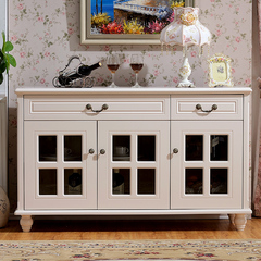 欧式餐边柜象牙白色烤漆现代简约储物柜茶水柜厨房柜简易橱柜碗柜