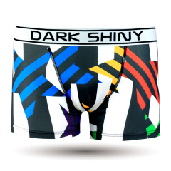 DarkShiny 日系时尚五角星三色杠平角裤 断码特价透气舒适男内裤