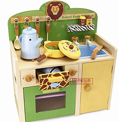 儿童生日礼物草莓森林动物厨房灶台 儿童过家家木制玩具