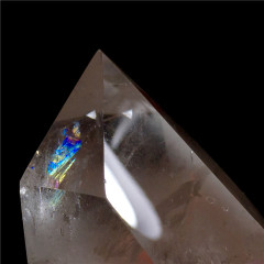 三生彩虹晶中晶水晶 绿幽灵金字塔水晶 天然白水晶晶中晶水晶柱