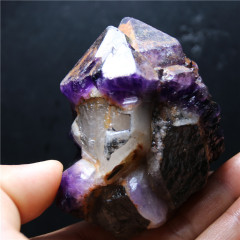 高频能量水晶原石 乌拉圭紫晶权杖 天然紫水晶权杖水晶原石柱