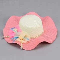 草编遮阳帽可爱花朵防晒沙滩帽时尚韩版夏天太阳帽子