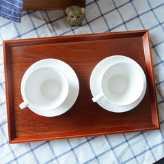 韩日式创意内斜长方形实木盘 茶具茶杯托盘 酒店置物盘家用收纳盘