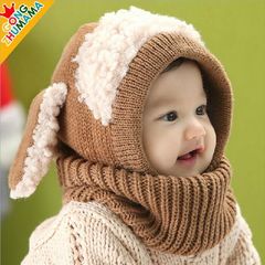 新款韩版婴儿宝宝毛线围脖6-12个月 秋冬款男女潮童帽子0-1-3岁