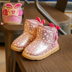 冬季儿童雪地靴男女童靴子宝宝棉鞋棉靴中小童保暖鞋短靴1-3-6岁