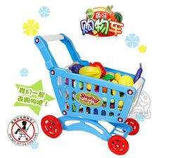 仿真儿童购物车过家家超市玩具购物车手推车配52PCS水果蔬菜