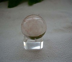 全晶体 39.8克30.5毫米天然红兔毛球 天然红兔毛水晶球 一物一图