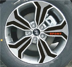现代格锐轮毂贴 进口 格锐 IX45 专用轮毂碳纤维贴纸 改装轮毂贴
