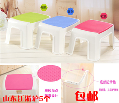 彩面凳餐凳多彩儿童小凳子 塑料换鞋凳 带横撑加厚耐用