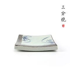 三分烧陶瓷盘碟子日式正方平板碟套装无边平盘日韩式餐具整套碟盘