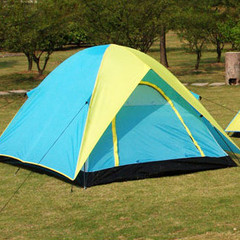 行者户外野营三到四人帐篷双层双门防暴雨帐篷家庭帐篷2*1.8米