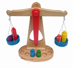 木质制蒙氏婴幼儿宝宝益智玩具 砝码天平秤 平衡早教玩具