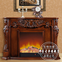 1.5米欧式壁炉 美式实木深色壁炉架 电子壁炉装饰柜 壁炉芯取暖