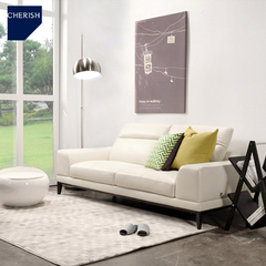 彩丽舒家具北欧风格现代时尚头层牛皮沙发小户型客厅三人位沙发