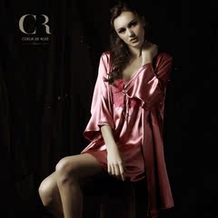 法国大牌CR卡帝洛丝夏季女新款高档真丝蕾丝里外套性感奢华睡衣