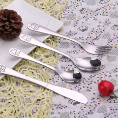 创意餐具 韩版可爱西餐餐具 高档不锈钢儿童甜品刀叉勺子 餐刀