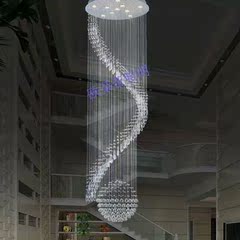 复式楼梯水晶吊灯旋转水晶灯长吊灯现代水晶灯吸顶客厅灯圆球灯具