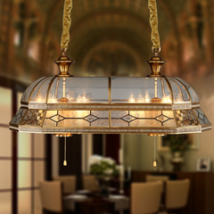 预售-全铜餐厅吊灯 欧式餐厅灯饰复古铜灯具 田园简约餐厅吊灯