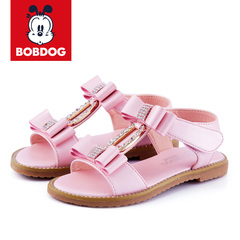 Bobdog童鞋2016夏季新款女童凉鞋时尚水钻凉鞋公主风儿童沙滩凉鞋