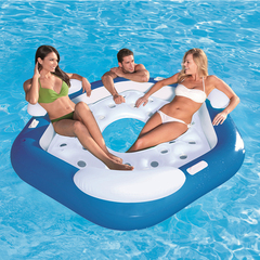 Bestway成人水上浮床 2-3人水上休闲娱乐充气浮岛 沙滩靠背躺椅