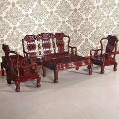 鸿伟红木家具实木红檀木明清古典中式客厅雕花沙发茶几成套组合