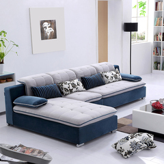 布艺沙发可拆洗小户型客厅组合 转角布艺沙发简约现代布沙发三包