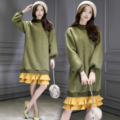 2016年冬季毛衣韩版宽松中长款潮流长袖时尚针织衫
