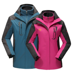 冬季户外冲锋衣男 女 2015新款两件套三合一情侣抓绒防风防水外套