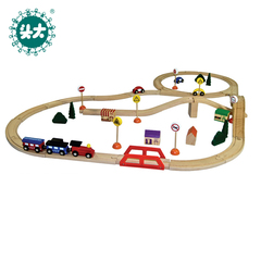 头大 百变火车轨道-基础款  大型仿真创意交通玩具 木制轨道玩具