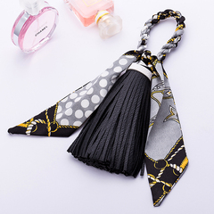 韩国版创意精美皮革丝巾手工制作百搭女士包包挂件钥匙链搭配饰品