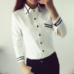 圣妮思2016冬装韩版职业长袖保暖衬衫女大码打底衫白衬衣潮