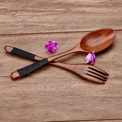 筷子勺子叉子套装和风日式天然木质环保zakka便携餐具木制头家用
