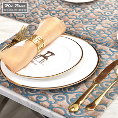 新古典欧式样板间餐具 家居餐桌摆件西餐盘餐具餐碟刀叉勺套装