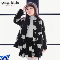 gxg kids童装2016秋装专柜新款女童大衣儿童时尚圆领外套B6326256