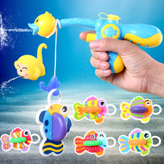 戏水鸭玩水喷水小鸭小猴钓鱼测温水枪童幼儿宝宝洗澡玩具3-5岁