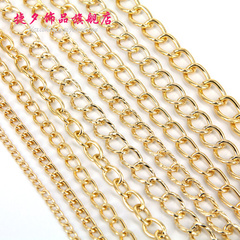 捷夕饰品包包配件包链子铝链条可拆卸金色链条金属链条配件1.2米
