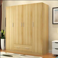 简易宜家卧室衣柜实木质板式组合大衣柜4门3门2门成人经济型衣橱