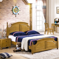 百兰名创北欧美式全实木床1.2米单人床1.5米双人床松木全实木家具