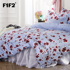 F1F2家纺  长绒棉四件套 60S全棉高端奢华床上用品 秘密花园