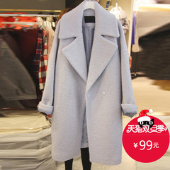 2016冬装新款大码女装韩国气质茧型中长款显瘦呢外套呢子大衣