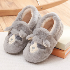 韩版冬季毛毛儿童包跟棉拖鞋男女宝宝室内家居家保暖厚底防滑可爱