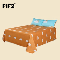 F1F2家纺学生宿舍双人单件床单床上用品韩式印花卡通清新纯棉夏季