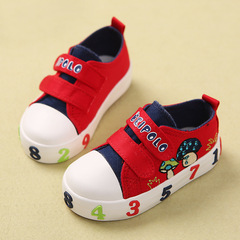 夏秋季女宝宝帆布鞋0-1-2岁3婴幼儿鞋子韩版男童小板鞋软底学步鞋